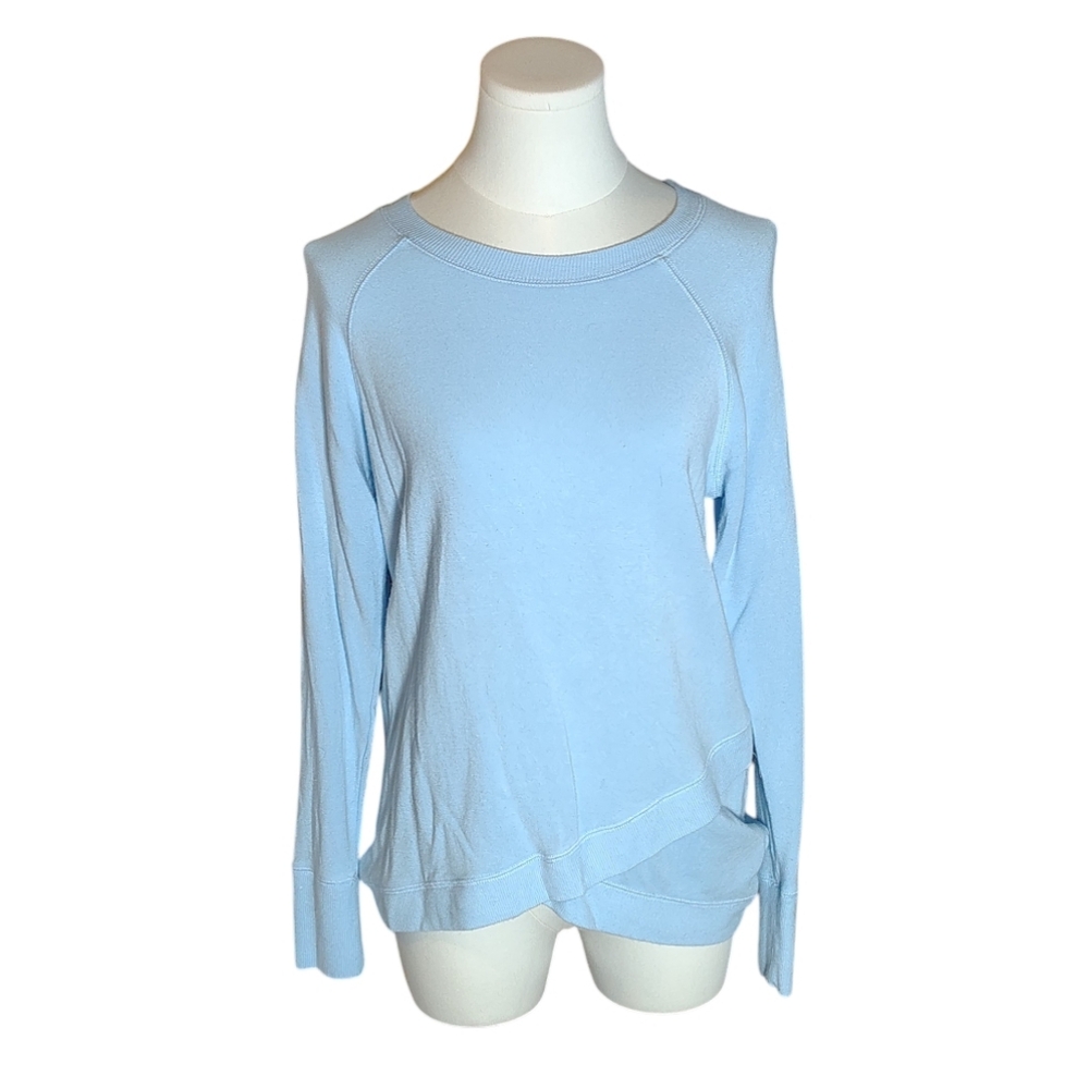 Workshop Republic Clothing Pastel Blue Crossed Front Athletic Top Size Small